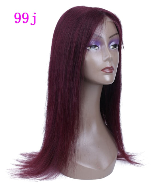 HairUGo 4x4 Lace Closure Wigs 99J Brazlian Remy Straight Lace Closure Human Hair Wigs For Black Women Human Hair Wig Pre Plucked